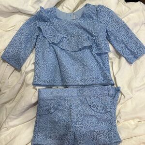GUC 2T Janie & Jack Two-Piece Lace Shorts Set
